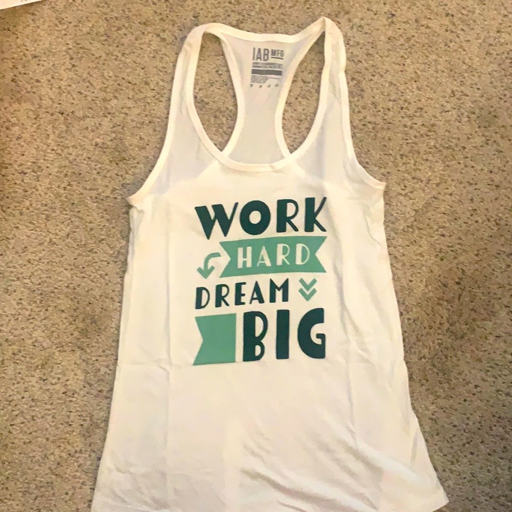 IAB MFG - white tank w motivational message